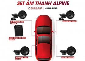 Cấu hình âm thanh tiêu chuẩn Alpine | Loa S-S65c, loa S-65 và sub PWE-M770