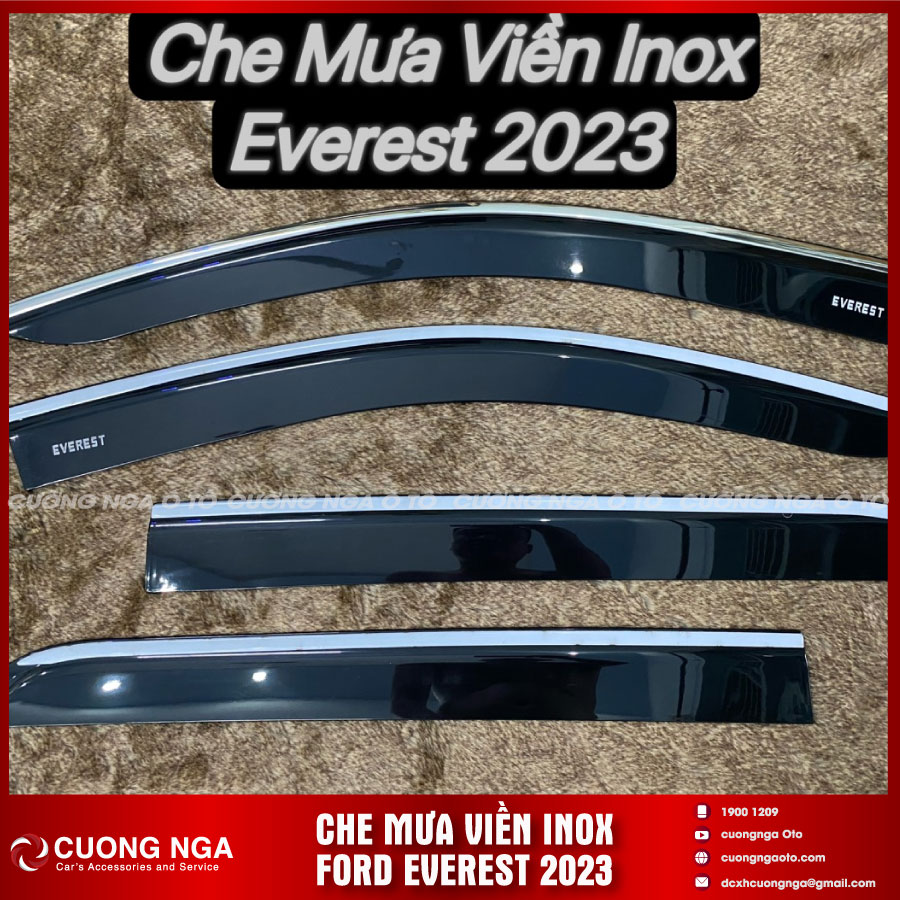 CHE MƯA VIỀN INOX FORD EVEREST 2023