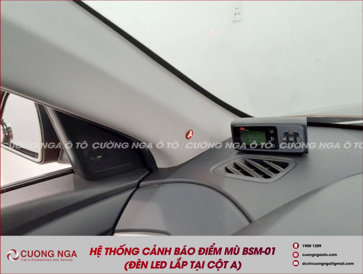 Hệ thống cảnh báo điểm mù BSM-01 (Đèn Led lắp tại Cột A)